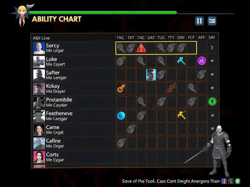 FFCombat Masters Ability Chart